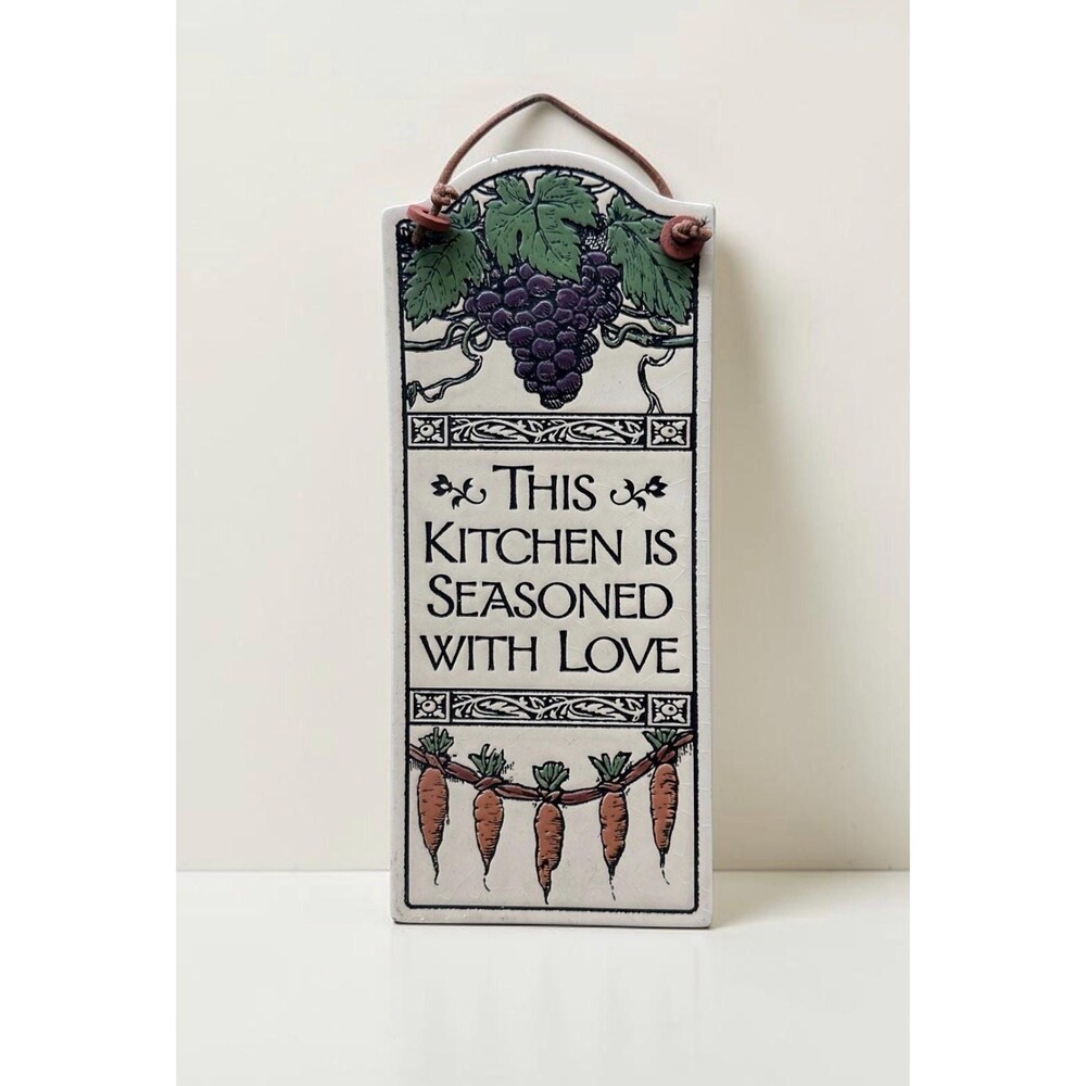 Handmade Ceramic Kitchen Wall Sign, Vintage Michael Macone Spooner Creek Pottery